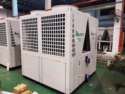 CO2 R744 Sumber Udara Sumber Air Pompa Panas 37kw Komersial Untuk Air Panas