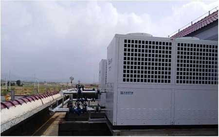 R744 CO2 Air To Water Heat Pump 160kW Komersial Untuk Pemanasan Air Panas Pendingin