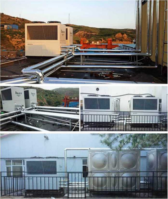 R744 CO2 Air To Water Heat Pump 160kW Komersial Untuk Pemanasan Air Panas Pendingin